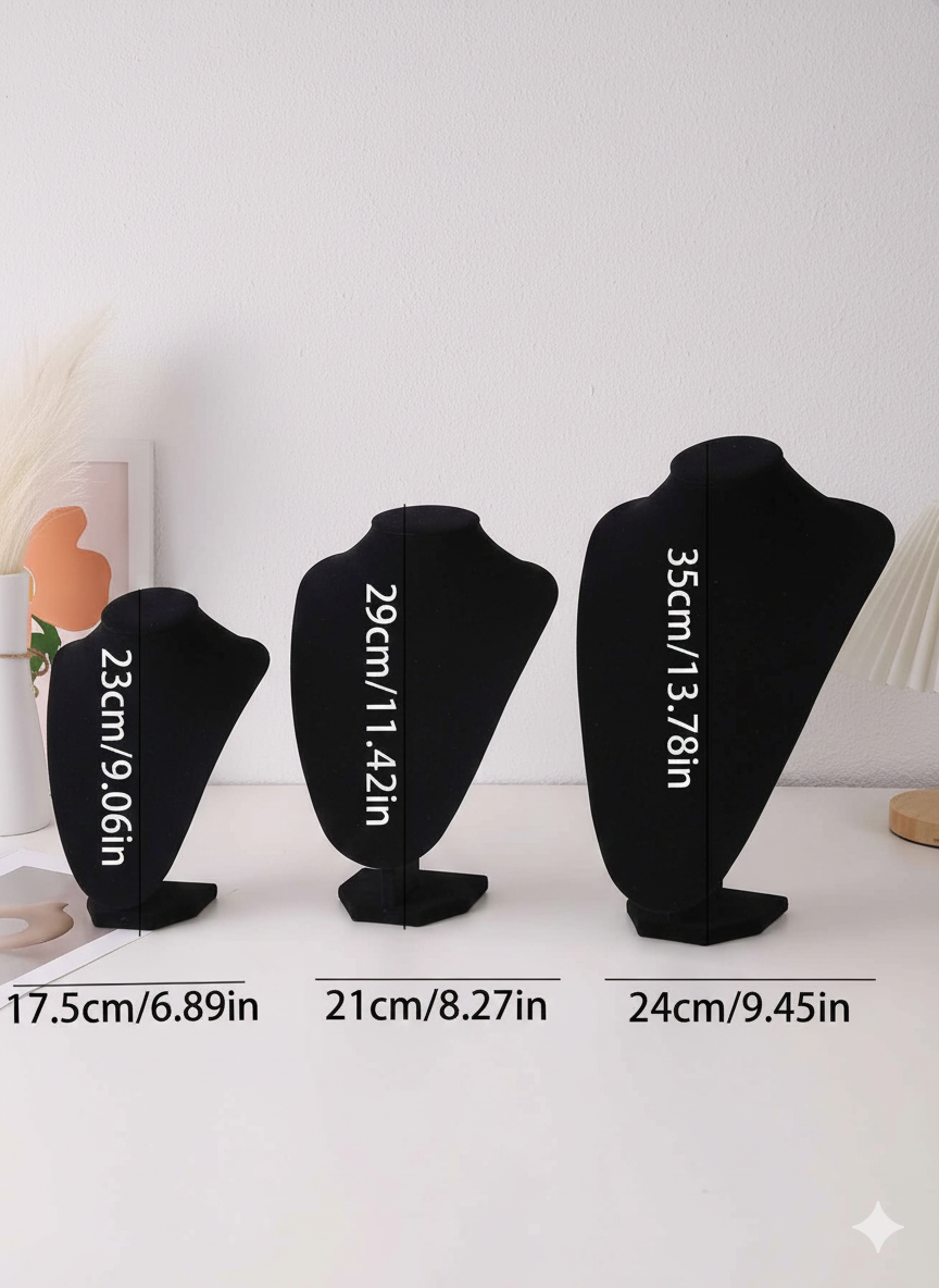 Présentoir collier buste noir