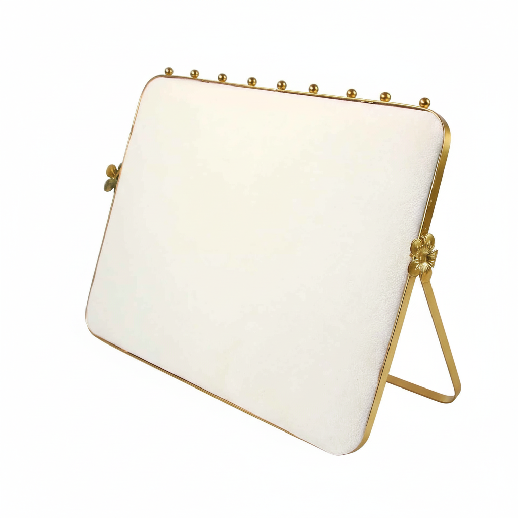 Présentoir à Bijoux Design en Velours Métal Doré – Horizontal