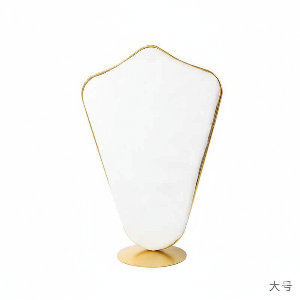 Présentoir à Bijoux Design Velours Métal Doré – Forme Goutte