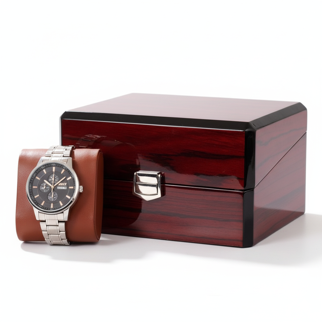 Coffret Présentation Bois Laqué Piano Noir Luxe