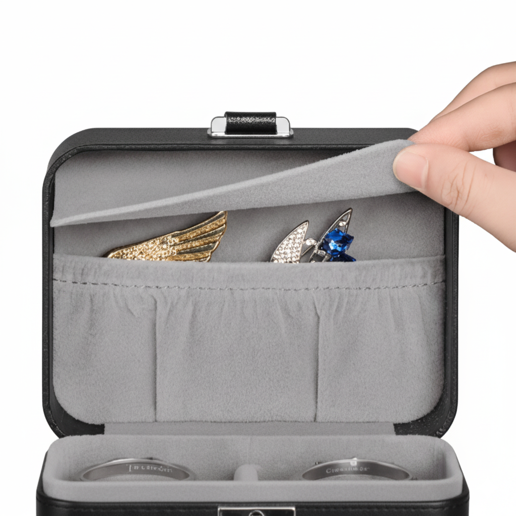 Étui Voyage Cuir 2 Montres Compartiment Secret
