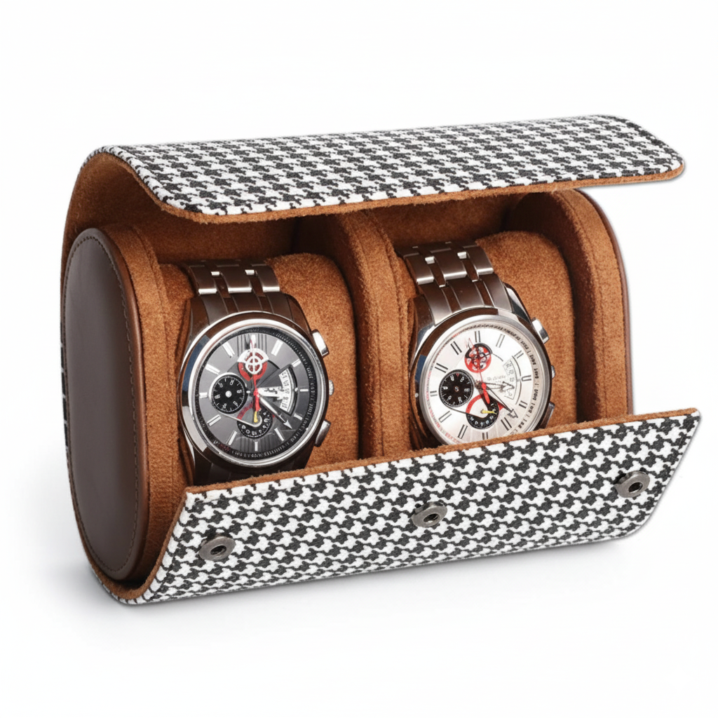 Étui Montre Voyage Rayé Coton Watch Roll