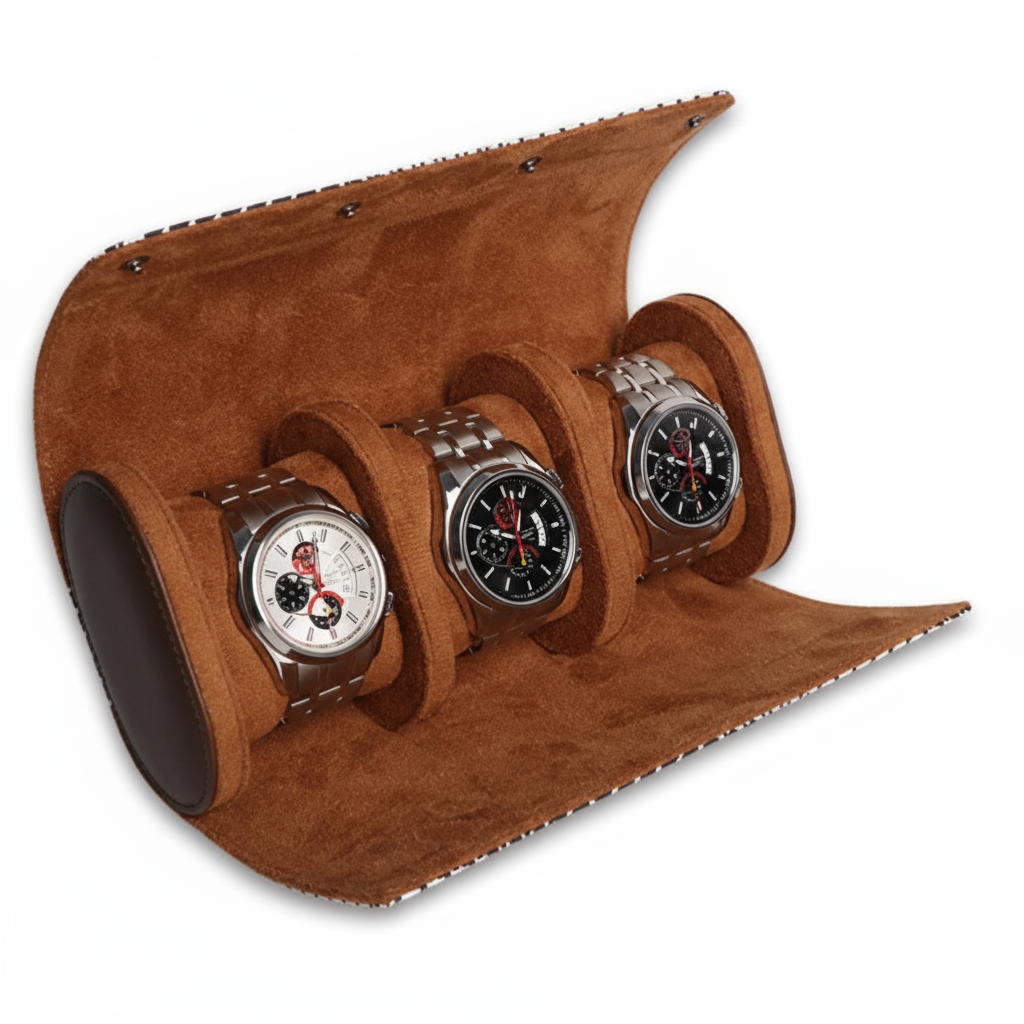 Étui Montre Voyage Rayé Coton Watch Roll