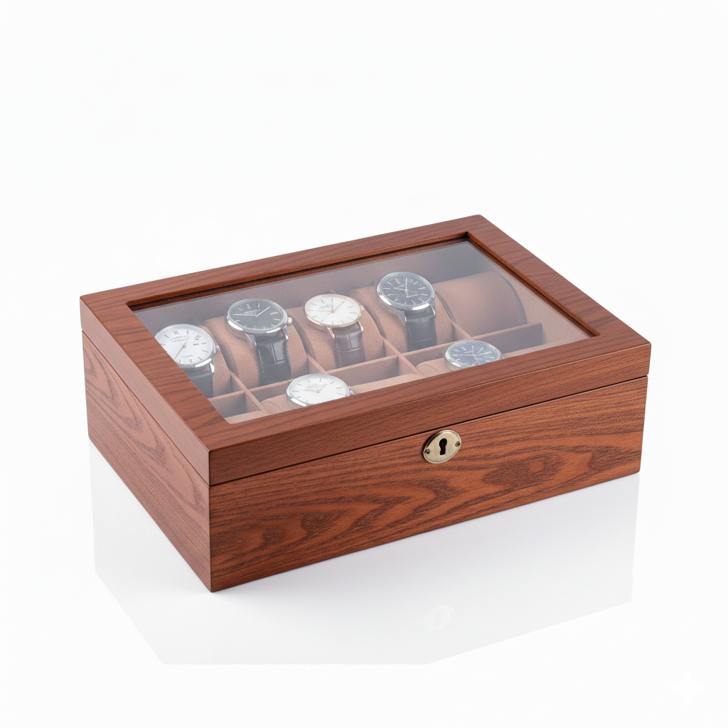 Boîte Montre Bois Vitrine 2 10 20 Sécurisée