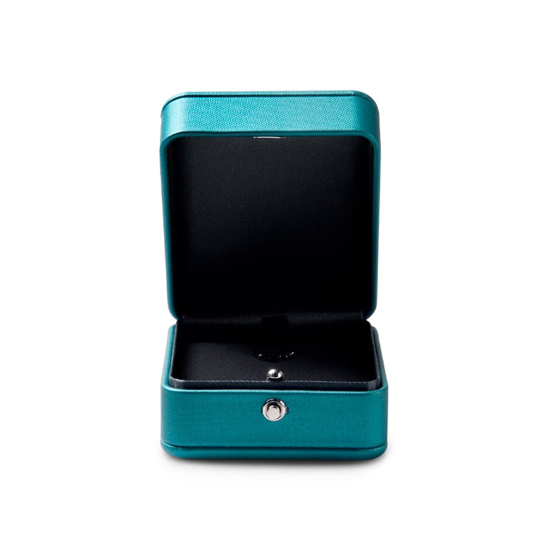Boîte Bijoux Bleu Velours Bague Pendentif