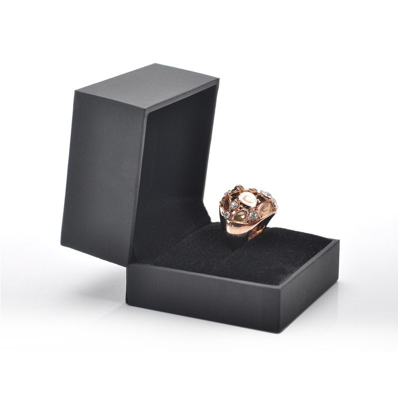 Boîte Bijoux Velours Classique Marron Noir