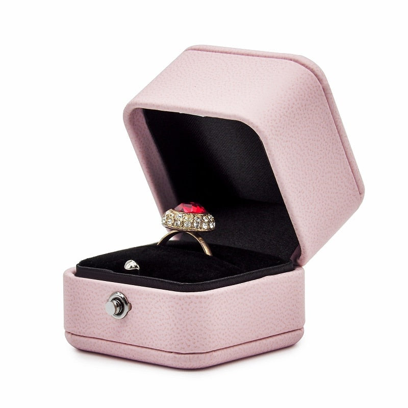 Boîte Bague Mariage Velours Cérémonie