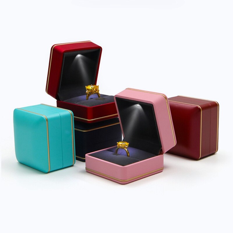 Boîte Bijoux Velours LED Lumineuse Compact