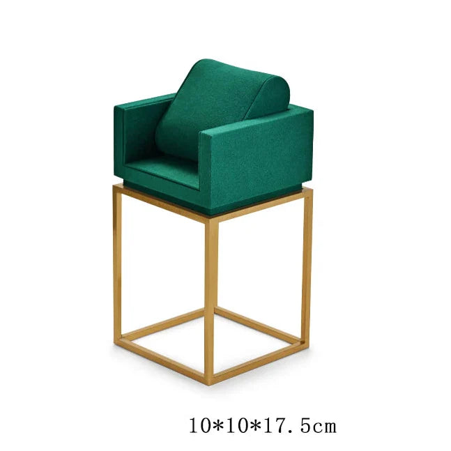Présentoir Montre Métal Vert Microfibre Vitrine