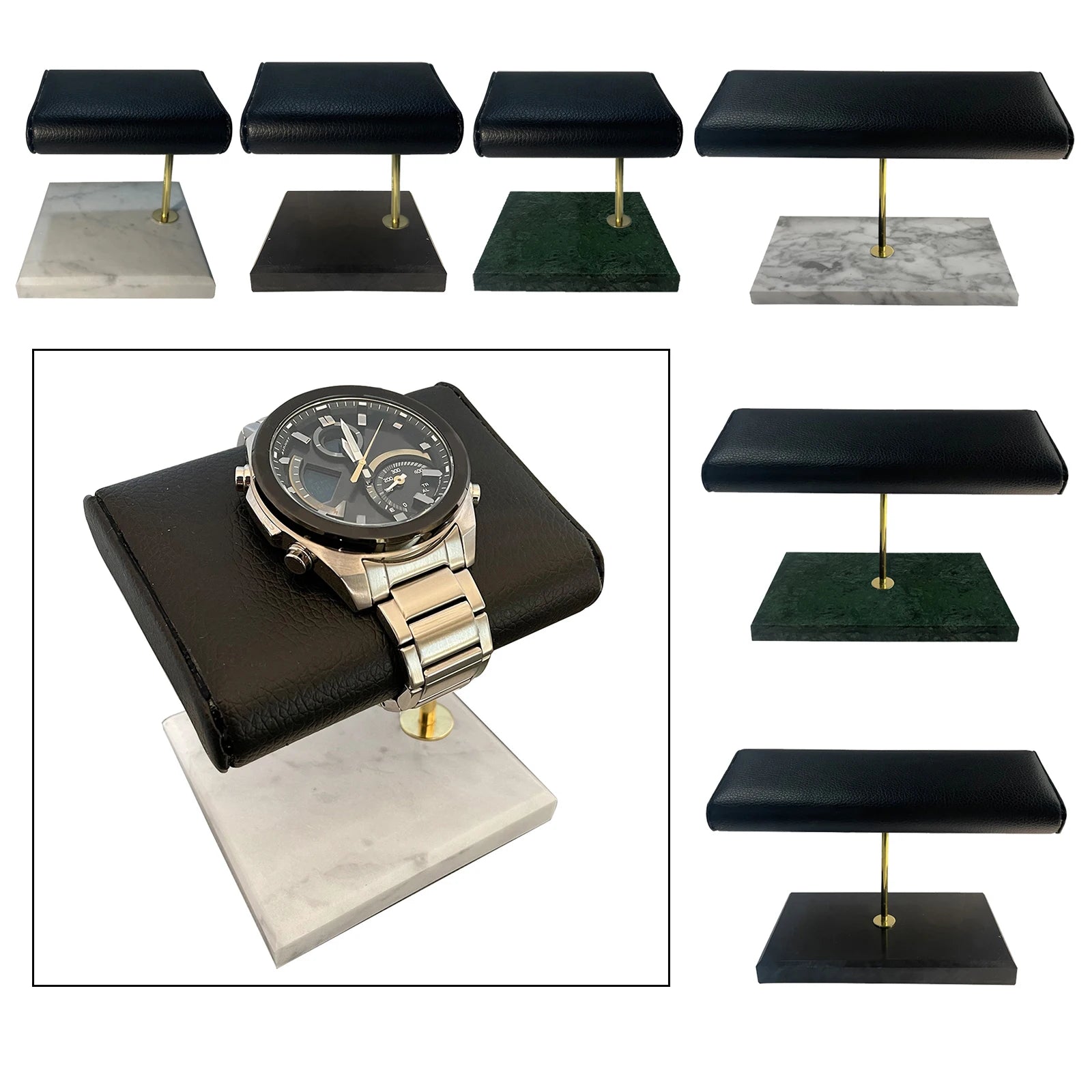 Présentoir Montre Marbre Cuir Bracelet Support