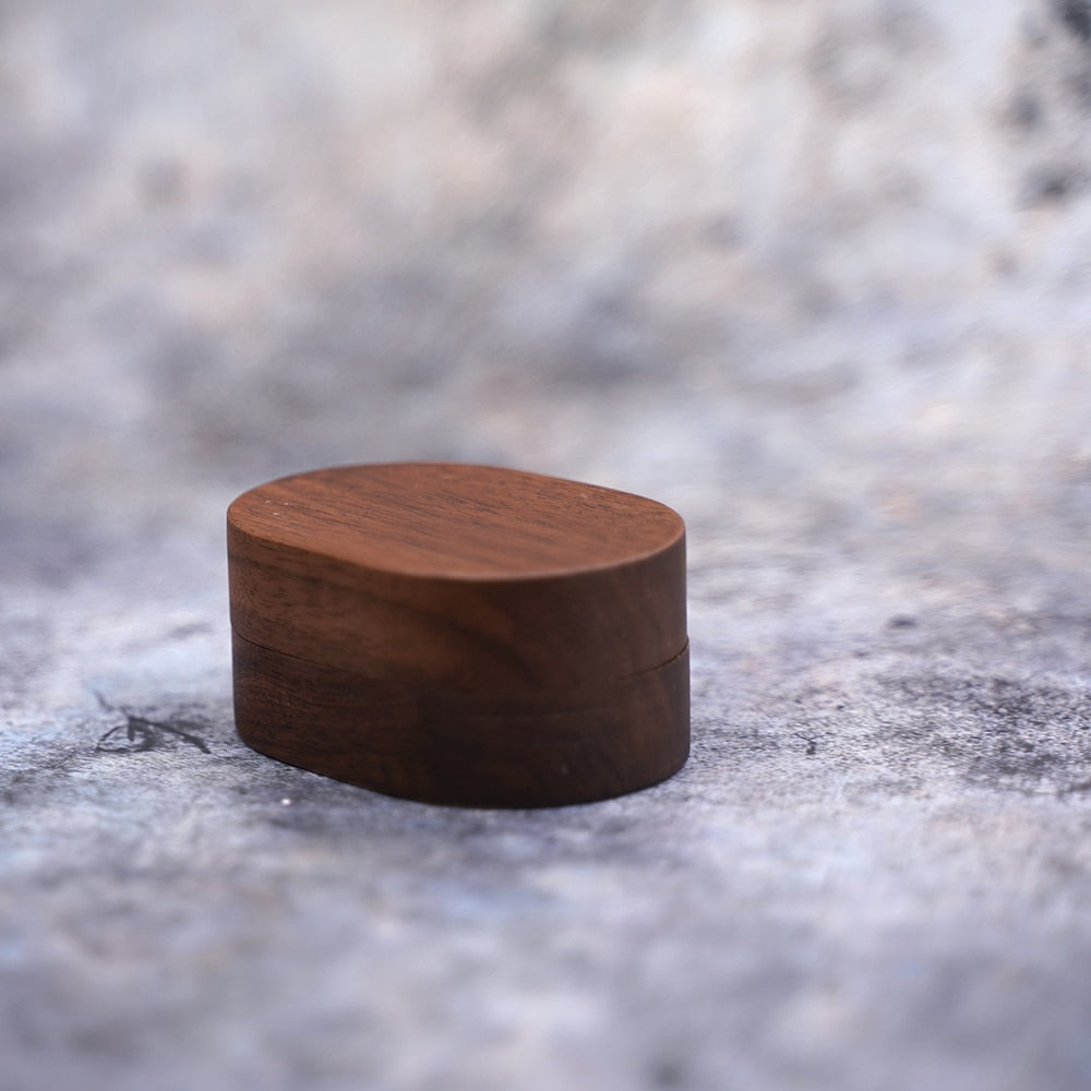 Boîte Bague Bois Velours Coffret Mariage
