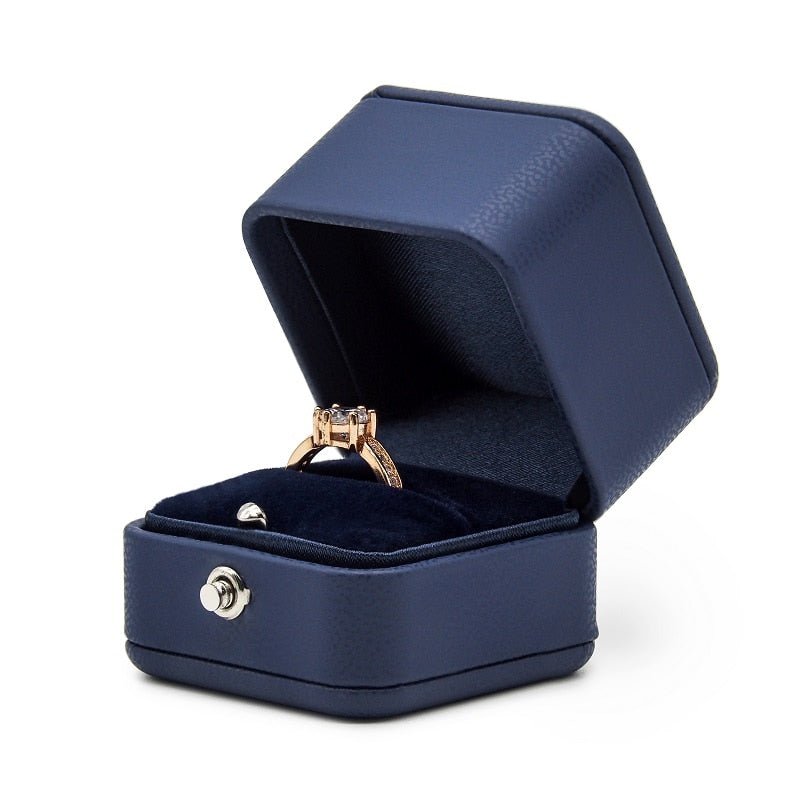 Boîte Bague Mariage Velours Cérémonie