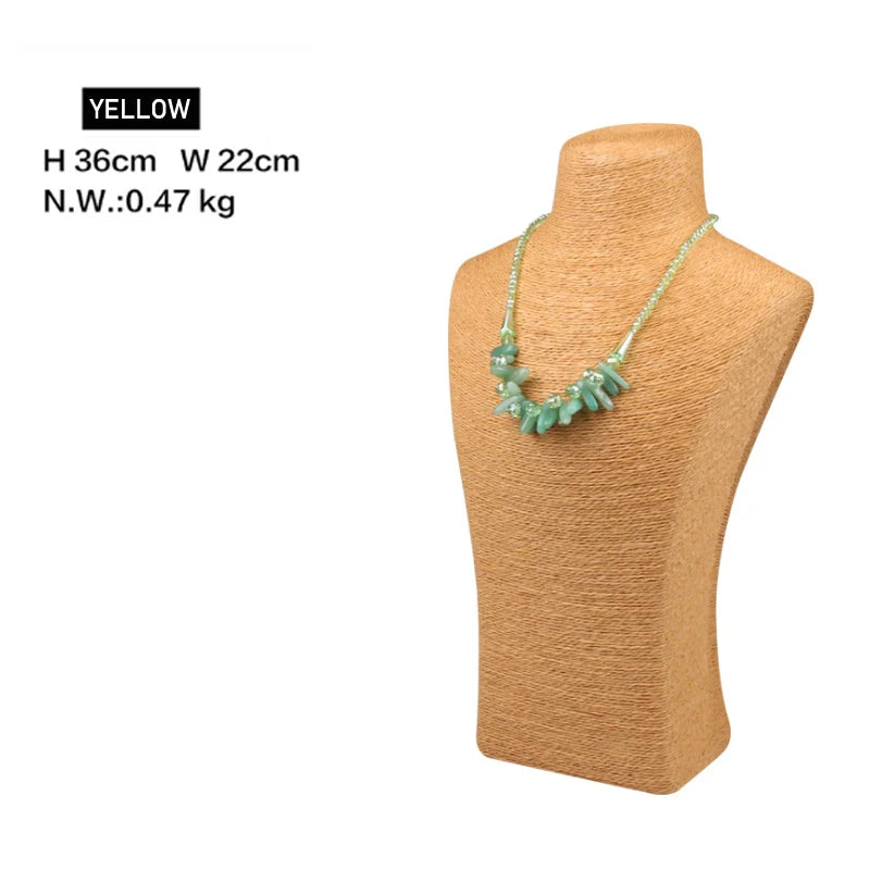Présentoir Collier Coton Lin Multicolore