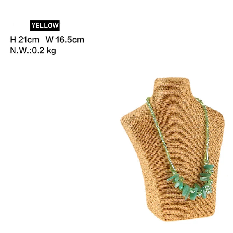Présentoir Collier Coton Lin Multicolore