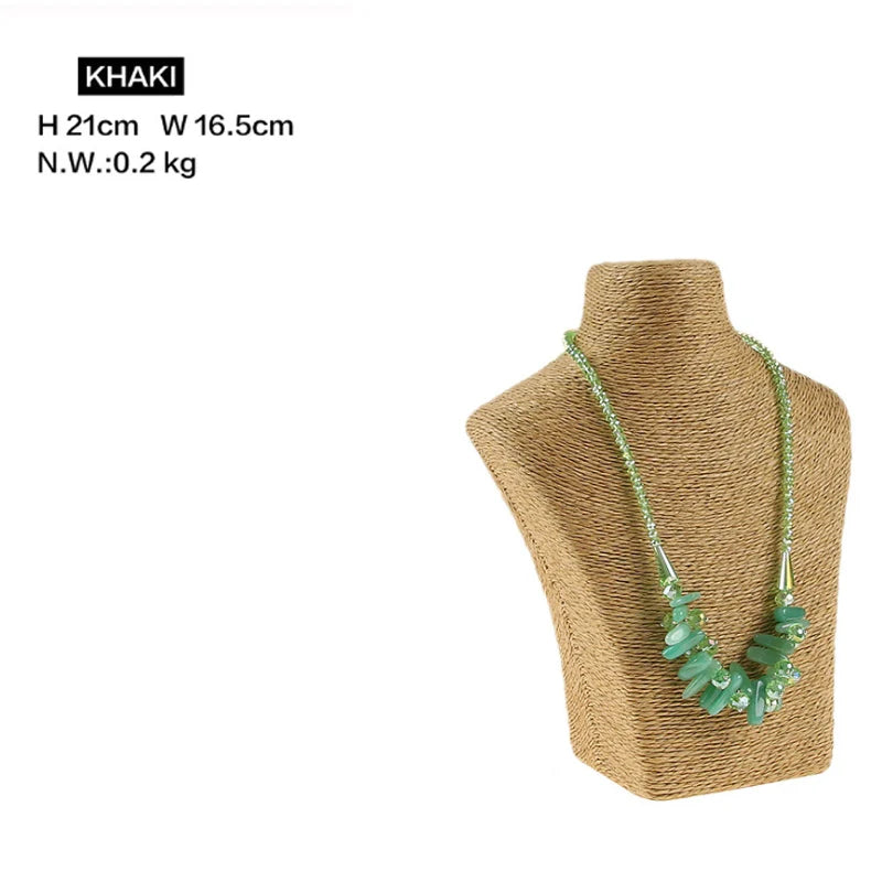 Présentoir Collier Coton Lin Multicolore