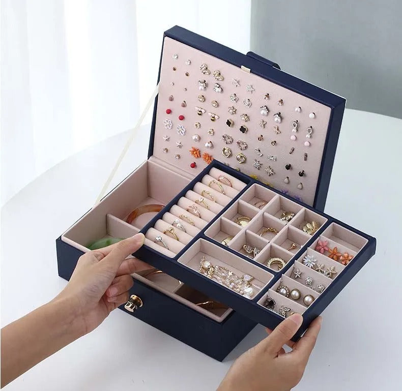 Boîte à Bijoux Voyage Cuir Compartiments