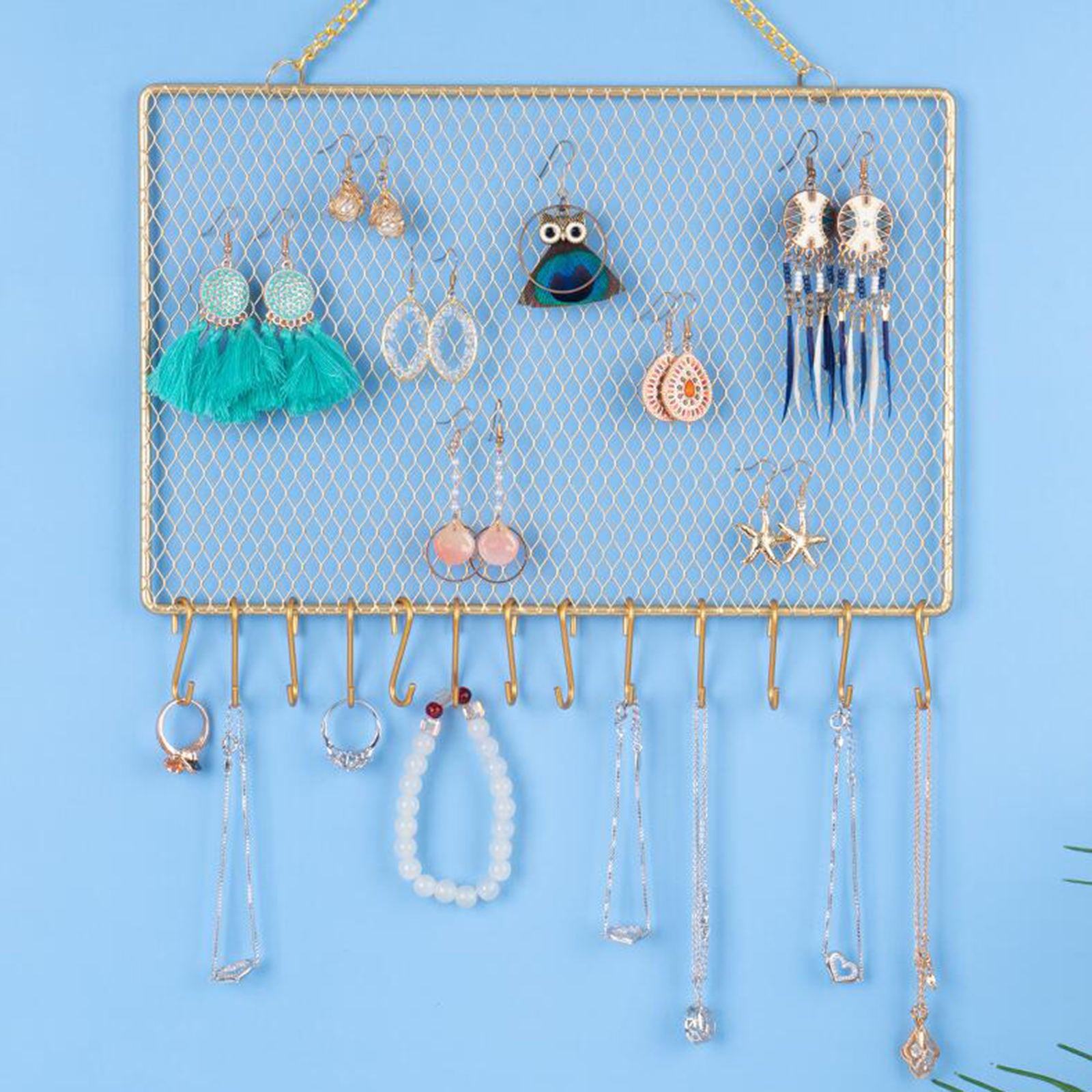 Présentoir Bijoux Métal Grille Mural