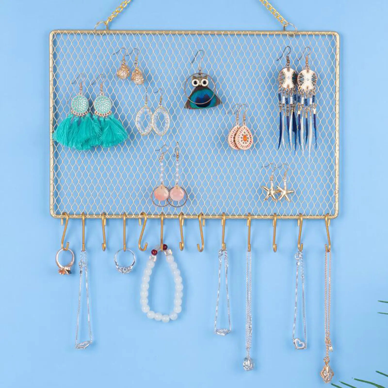 Présentoir Bijoux Métal Grille Mural