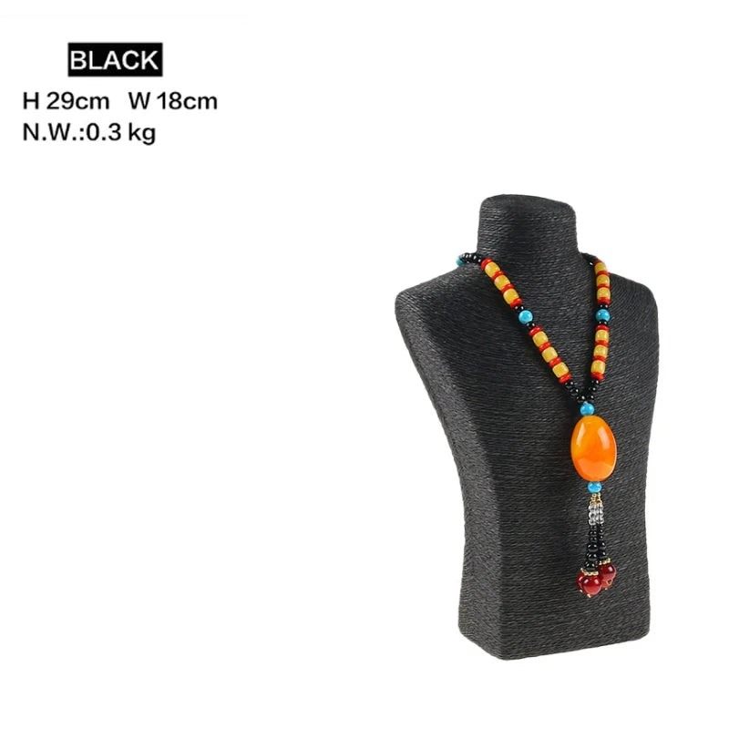 Présentoir Collier Coton Lin Multicolore