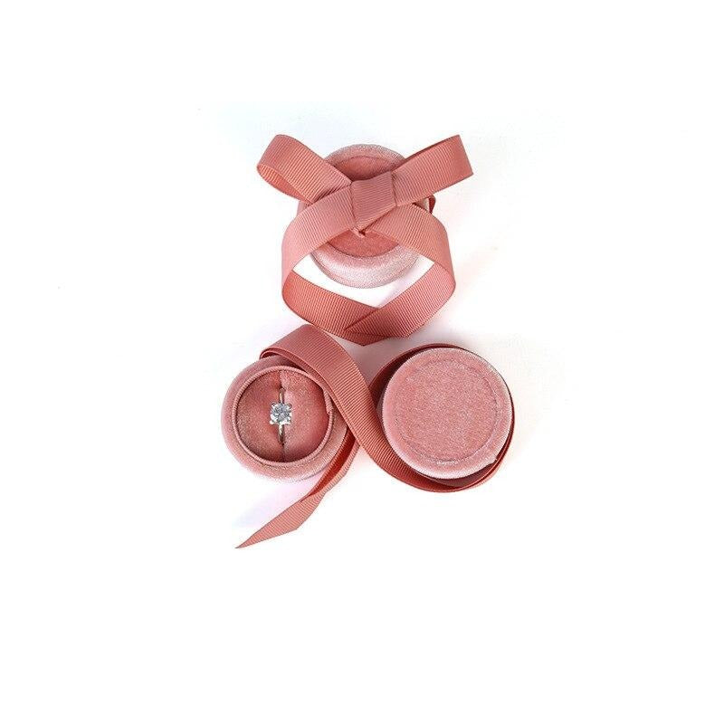 Boîte Bijoux Rose Velours Cadeau Voyage