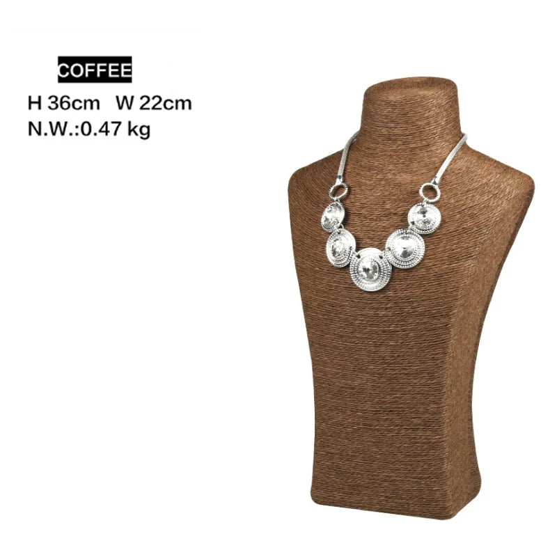 Présentoir Collier Coton Lin Multicolore