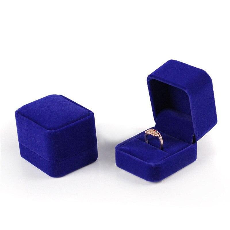 Boîte Bague Velours Petit Compact Multicolore