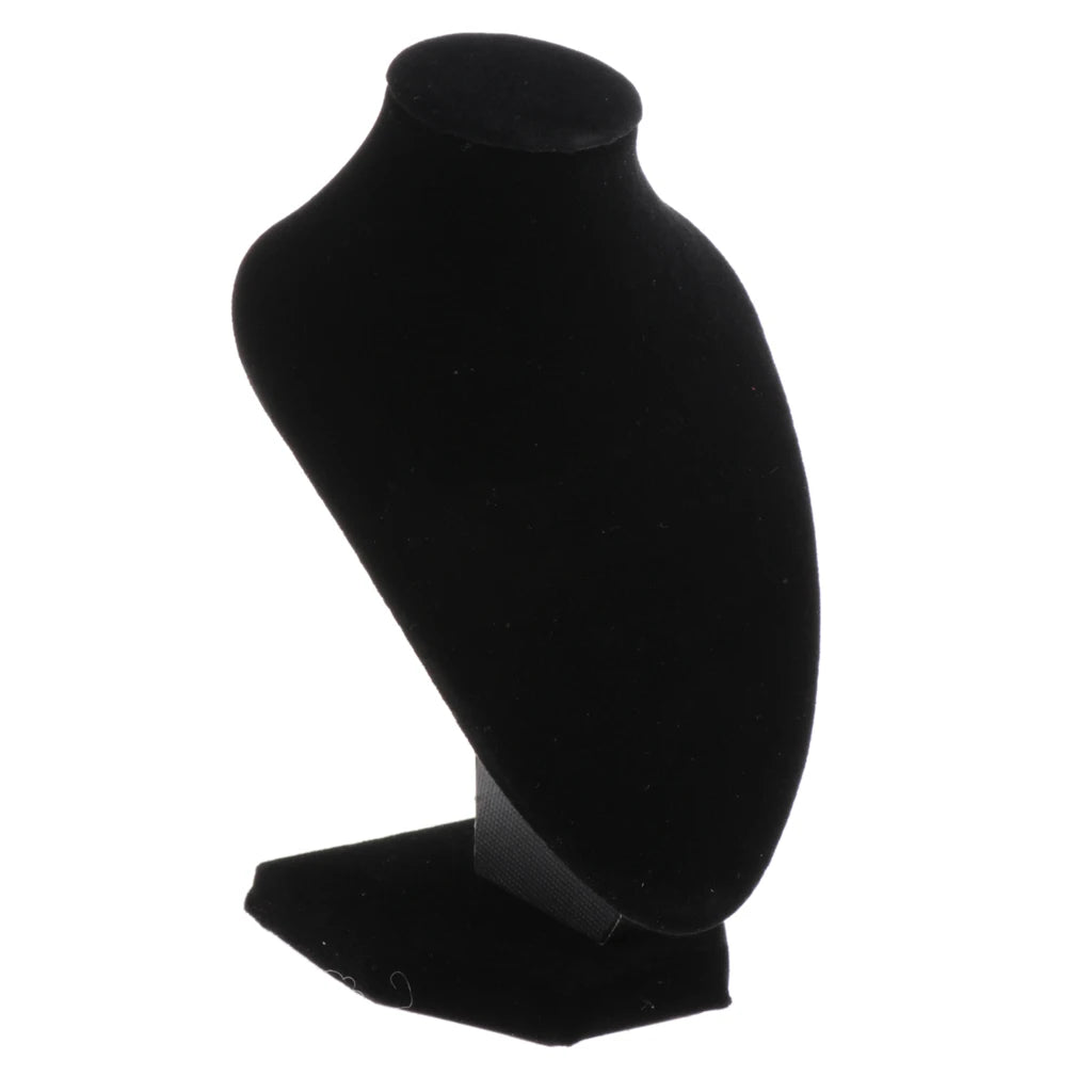 Buste Collier Velours Blanc Mannequin Bijoux