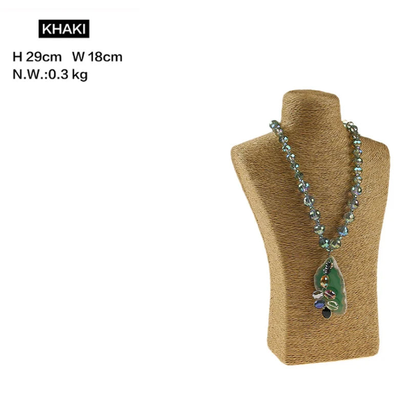 Présentoir Collier Coton Lin Multicolore