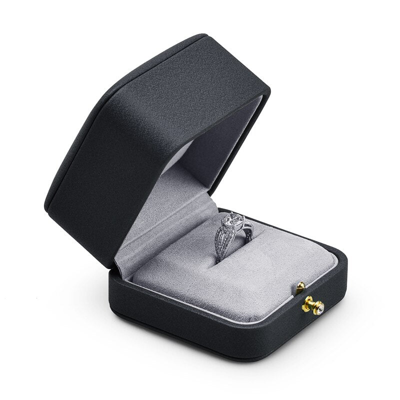 Boîte Bijoux Velours Élégante Bague Collier