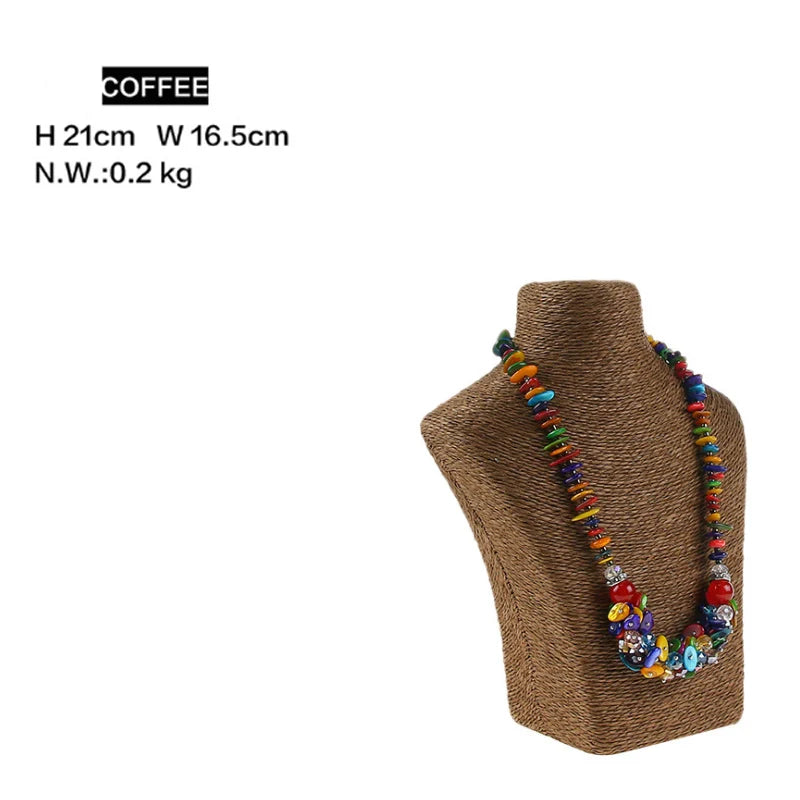 Présentoir Collier Coton Lin Multicolore