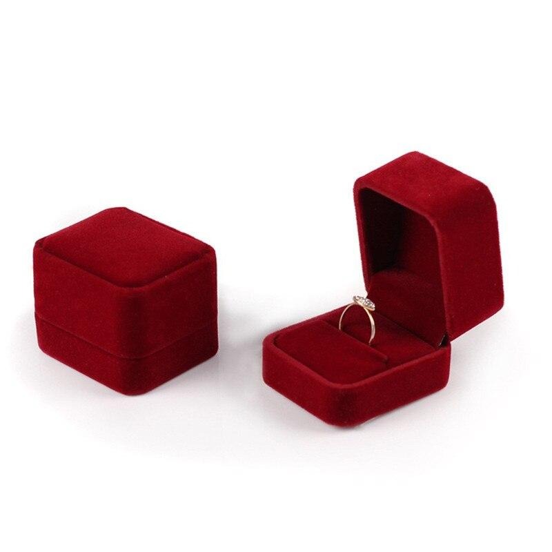 Boîte Bague Velours Petit Compact Multicolore