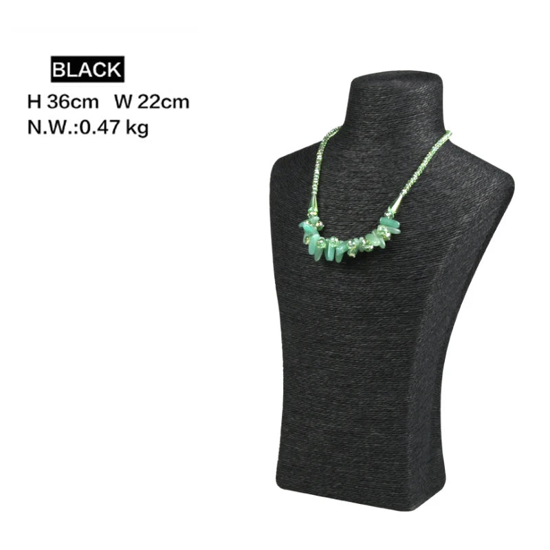 Présentoir Collier Coton Lin Multicolore