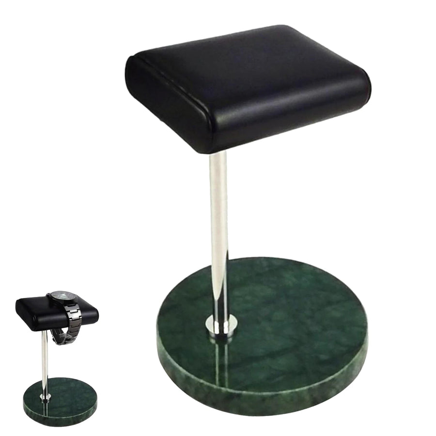 Présentoir Montre Marbre Rond Coussin Cuir PU