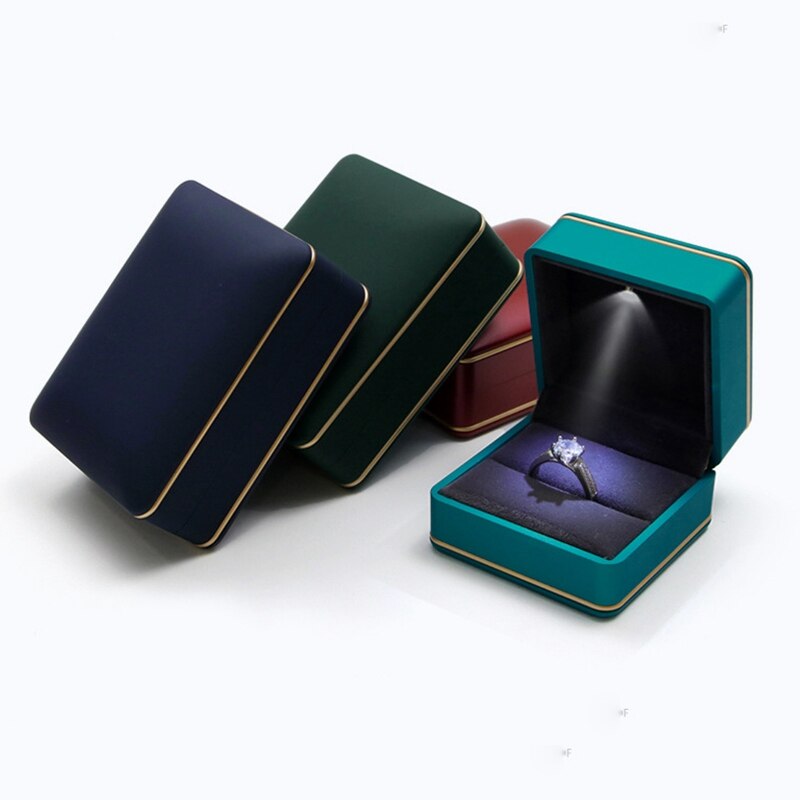 Boîte Bijoux Velours LED Lumineuse Compact