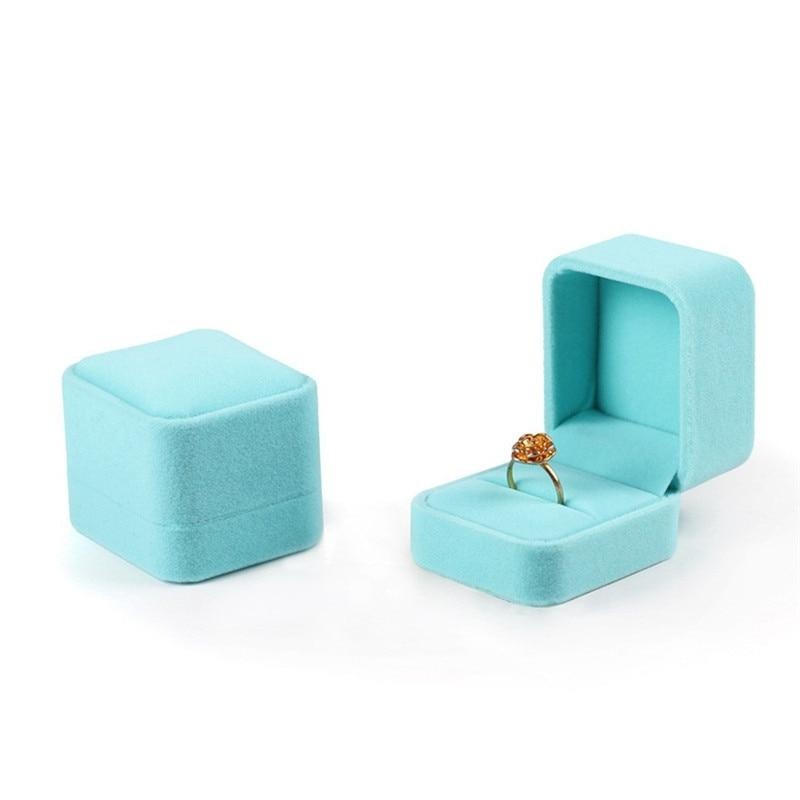Boîte Bague Velours Petit Compact Multicolore
