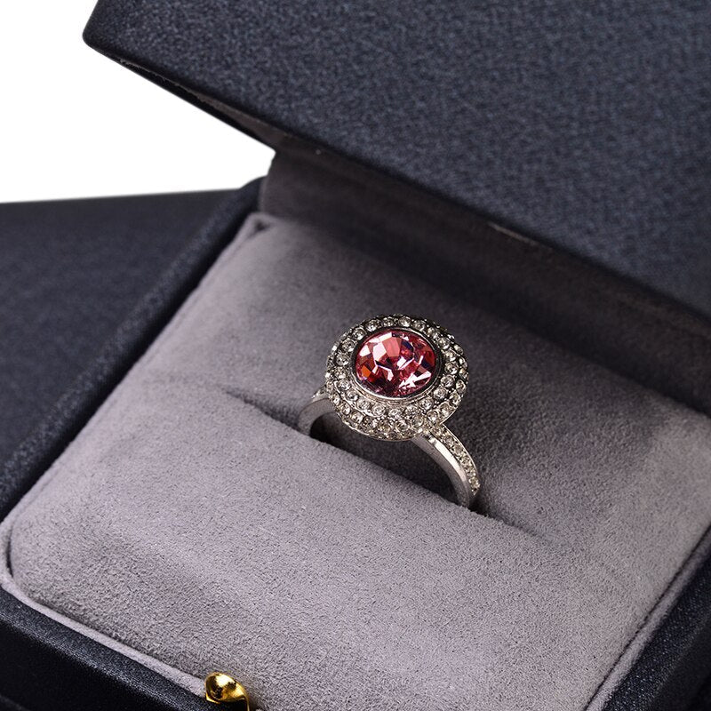 Boîte Bijoux Velours Élégante Bague Collier