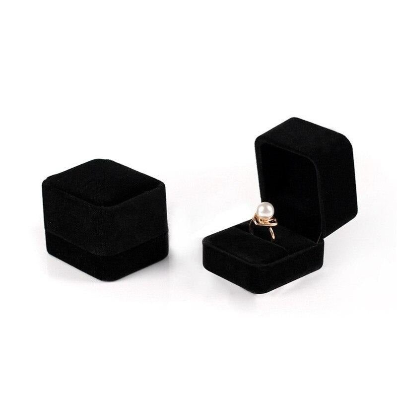 Boîte Bague Velours Petit Compact Multicolore