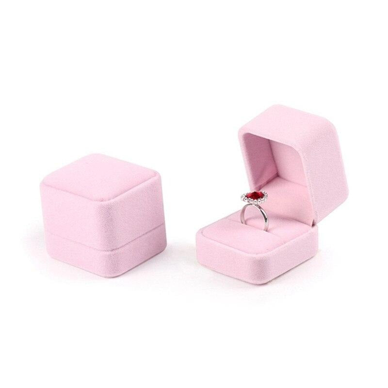 Boîte Bague Velours Petit Compact Multicolore