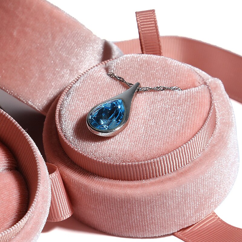 Boîte Bijoux Rose Velours Cadeau Voyage
