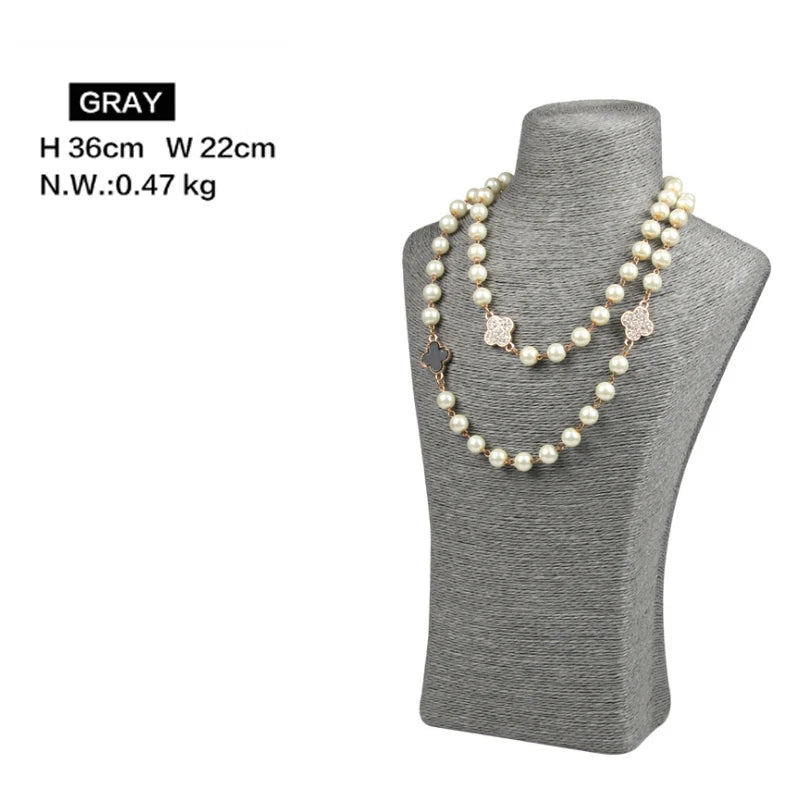 Présentoir Collier Coton Lin Multicolore