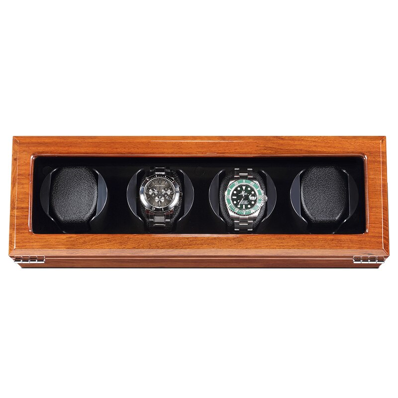Remontoir Montre Bois 4 Slots Velours