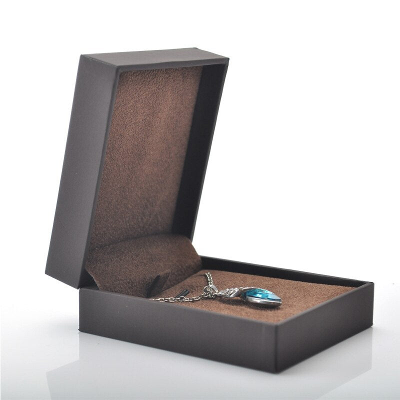 Boîte Bijoux Velours Classique Marron Noir