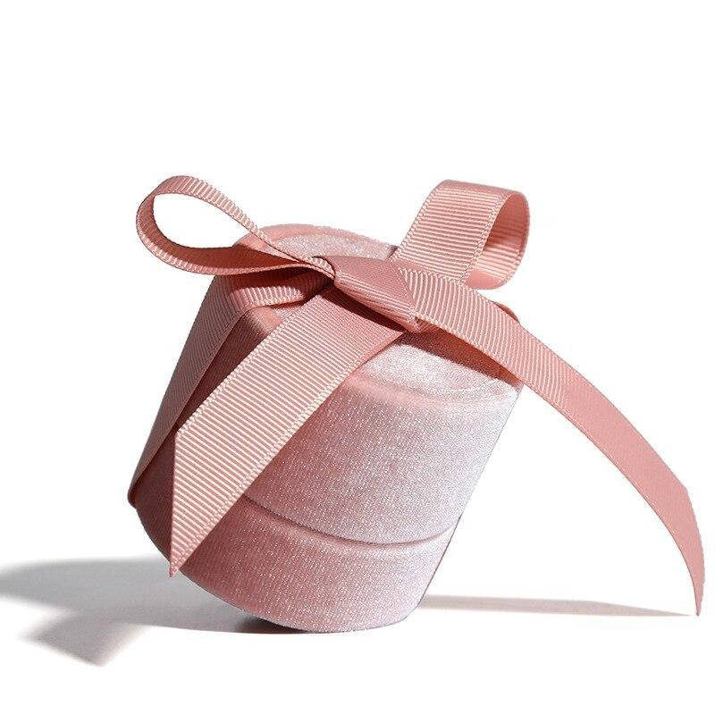Boîte Bijoux Rose Velours Cadeau Voyage