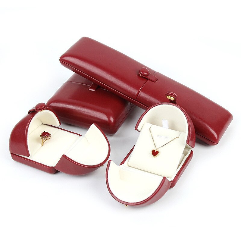 Boîte Bijoux Rouge Velours Verni Luxe