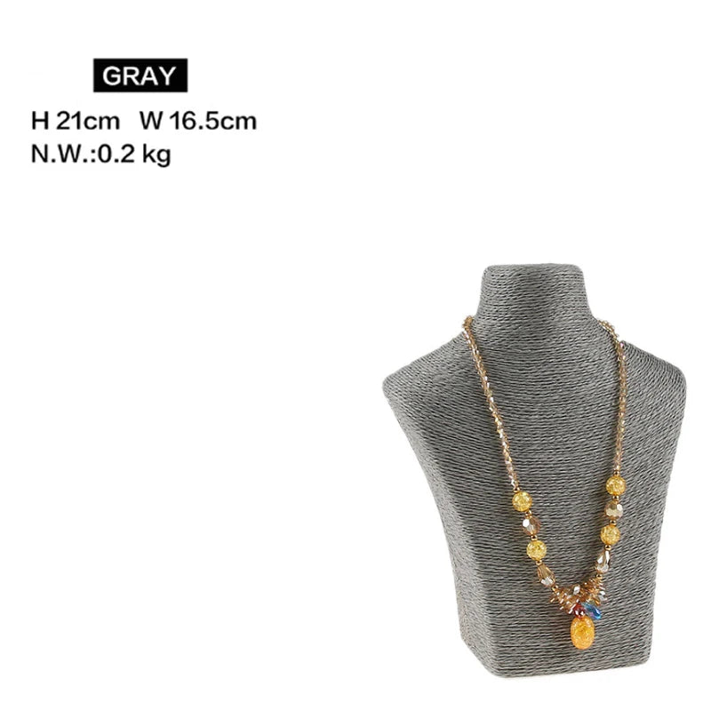 Présentoir Collier Coton Lin Multicolore