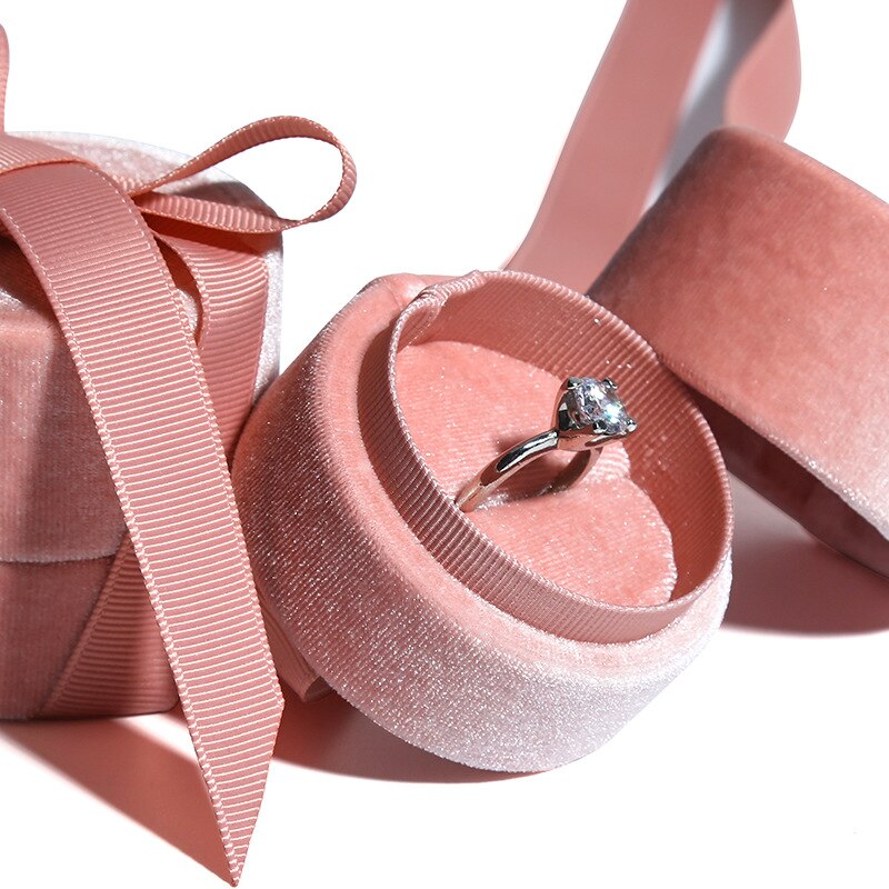 Boîte Bijoux Rose Velours Cadeau Voyage