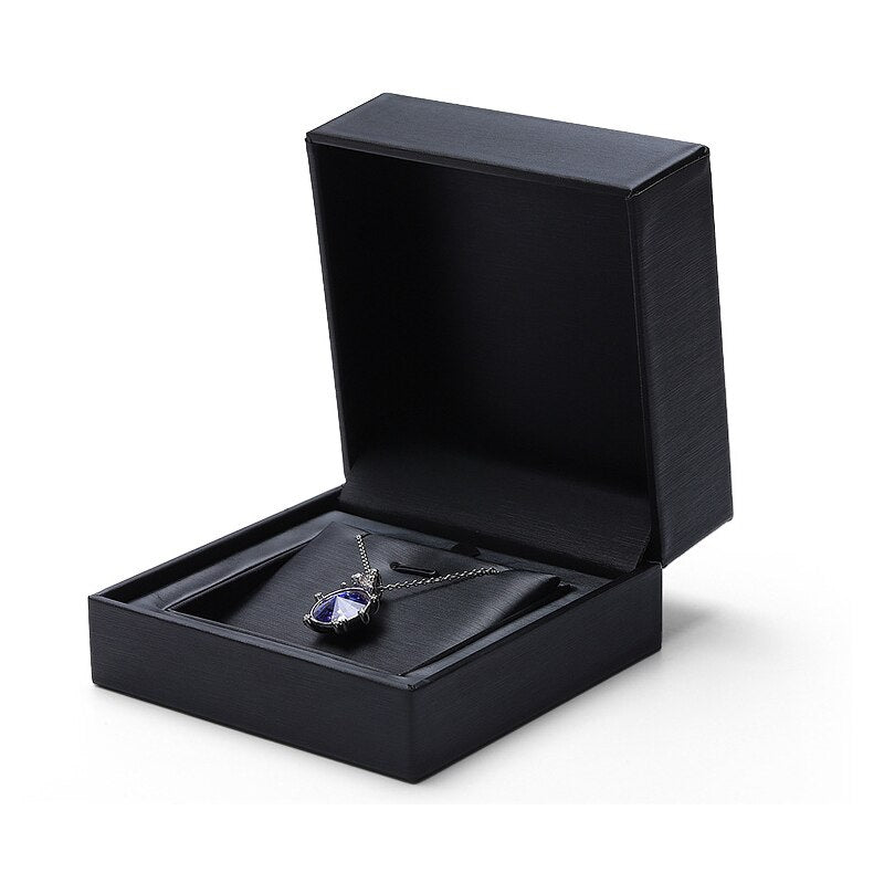 Boîte Bague Noire Velours Premium Cadeau