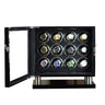 Remontoir Montre Bois 12 Slots Velours Cuir