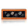 Remontoir Montre Bois 6 Emplacements Velours Noir