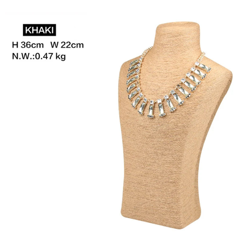 Présentoir Collier Coton Lin Multicolore